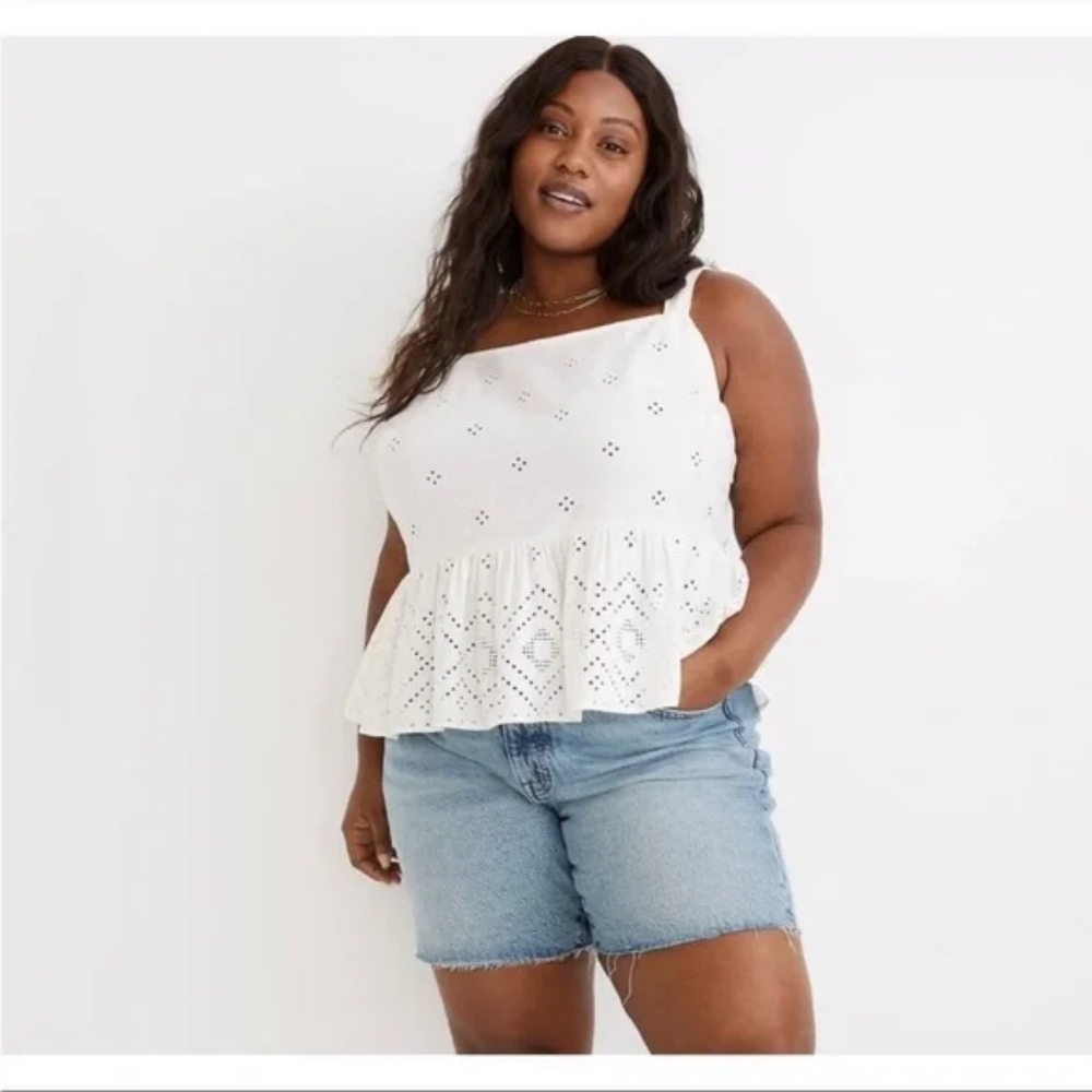 Madewell White Eyelet Tank Top